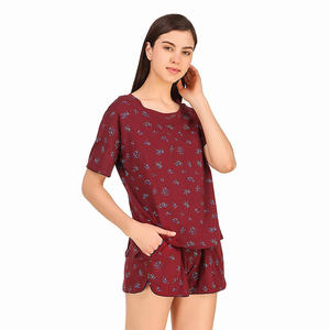 Ensemble d'été pour femmes, T-Shirts respirants à col rond, décontractés, vêtements de maison - Product Image 4