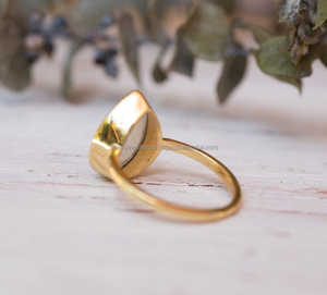 แหวนพลอยมูนสโตนสีรุ้งทำมือใน925เงินสเตอร์ลิงชุบทองเครื่องประดับแฟชั่นอินเทรนด์สำหรับงานแต่งงาน - Product Image 3