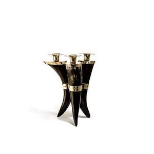 Bougeoir en laiton style corne, bougeoir décoratif de maison et hôtel avec lumière en métal - Product Image 4