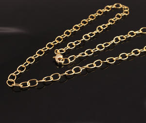 Thời Trang Hot Top Thiết Kế 18K Gold Plated Chain 18 + 2 Inches 4X6Mm Hình Bầu Dục Hộp Liên Kết Chuỗi Vòng Cổ Có Thể Điều Chỉnh Dây Chuyền Làm Bằng Tay Đồ Trang Sức - Product Image 3