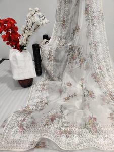 Vêtements de fête de mariage en soie, magnifique tenue de plage, avec chemisier indien, prix de gros - Product Image 4