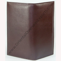 Porte-chéquier en cuir véritable avec porte-stylo fentes pour cartes logo gaufrage fentes de fenêtre transparentes couverture de livre de chèques en cuir