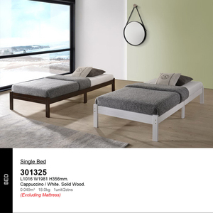 เตียงเดี่ยวทำจากไม้แข็งแรง3ฟุต JPS 301325ห้องนอน,เฟอร์นิเจอร์บ้านโมเดิร์นควีนคิงศูนย์ไม้ระแนงไม้เดี่ยวรองรับมาเลเซีย - Product Image 1