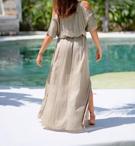 Bohème femmes été soie brodé à la main indien plage Maxi longue caftan - Product Image 3