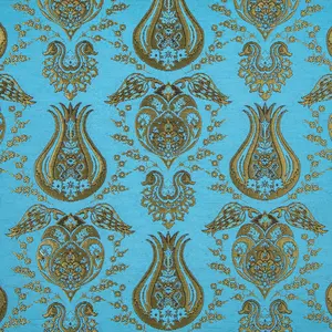 Tulipe Conçu Turquoise Turc D'ameublement Chenille Tissu