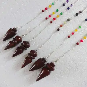 차크라 체인 도매 Dowsing pendulums와 모듬 된 장미 나무 진자