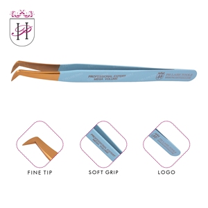 <b>Volume</b> Tweezers, 75 Degree Russian <b>Volume</b> Tweezer 100% Best Quality <b>Volume</b> Tweezers Private Label for <b>Volume</b> Pick Up Hand Tested - Product Image 2