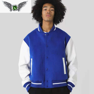 Leather Letterman Bomber Mens Wool Black Baseball Men's Vintage Size Sleeves Medium Button Lightweight Windbreak - Product Image 6