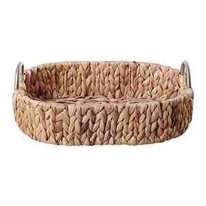 Bandeja de Servicio Artesanal Rústica Estilo Boho, Color Natural, Tejida con Jacinto de Agua, Individual, para Cocina, Sala de Estar, Vajilla - Product Image 2