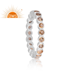 แหวนอัญมณีซิทรีนธรรมชาติแหวนเงินแท้925ดีไซน์ใหม่ - Product Image 3