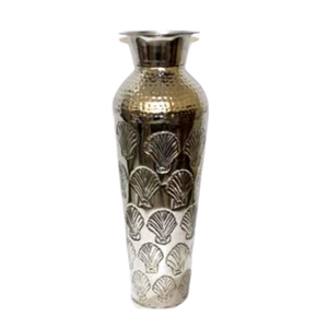 Florero y macetas de metal con textura plateada para el hogar, hoteles, moteles y decoración de restaurante, floreros de metal europeos modernos - Product Image 5