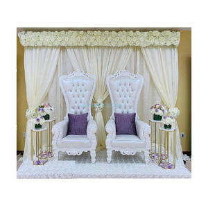 Sillas blancas de estilo barroco para boda, sillas de tronos de espalda alta, color blanco, gran oferta - Product Image 1