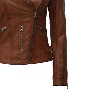 เสื้อแจ็กเก็ตหนังสำหรับผู้หญิง,เสื้อแจ็กเก็ตหนังคุณภาพสูงสำหรับฤดูหนาวสไตล์ใหม่ล่าสุด - Product Image 6