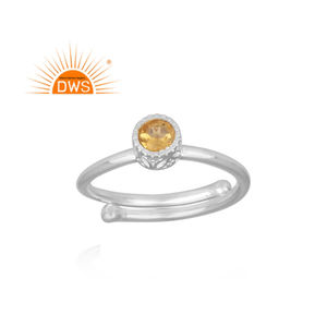 925ปรับเงินสเตอร์ลิงธรรมชาติซิทรินพลอยซ้อนแหวนสำหรับผู้หญิงเครื่องประดับผู้ผลิต - Product Image 1