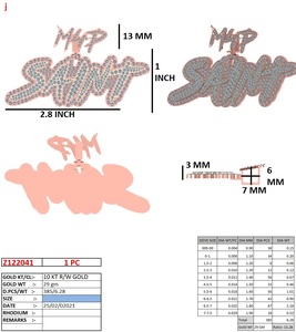 Colgante con Letra SAINT en Oro Rosa con Diamantes Redondos VVS, Personalizable, Estilo Hip Hop, 100% Pasa el Test de Diamantes, Certificado GIA, Cultivado en Laboratorio - Product Image 2