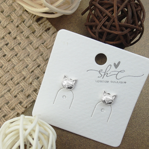 Pendientes de gato de mujer chapados en platino de Plata de Ley 925 de Taiwán para aniversario - Product Image 2