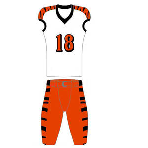 Dernières design American Football uniforme professionnel sublimée imprimé tissu 100% polyester - Product Image 2