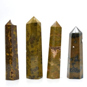 หินขัดเงา Ocean Jasper Obelisk Tower หินธรรมชาติสำหรับการรักษาอารมณ์พลังงานความรักและการตกแต่งบ้านที่สดใส - Product Image 4
