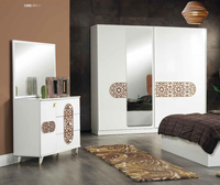 Petunya Holz-Schlafzimmer-Set Luxuriöses Modernes Design Massivholz Apartment- & Hotelmöbel Stauraum Beleuchtetes Kopfteil Günstiger Preis