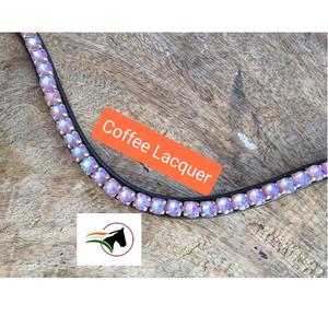Bandeau de tête en cristal de café de 8 mm avec fermeture à crochets et boucles, accessoire de bride en cuir de qualité supérieure, produits équestres indiens pour la course - Product Image 5