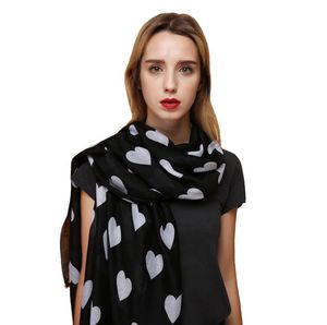 SQ Custom Heart Print Polyester Long Lightweight Scarves-High Impact Great Quality Factory Supply for Outdoor Activities - Product Image 4