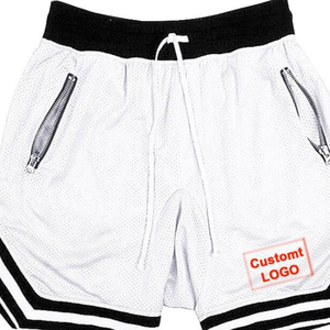 Pantalones cortos de baloncesto bordados con cremallera de malla de poliéster retro de la vieja escuela para niño con logotipo personalizado - Product Image 2