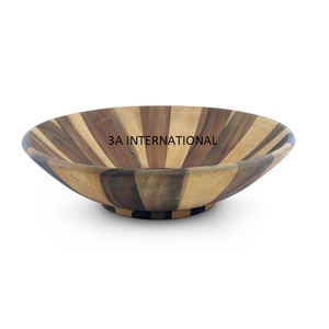 Cuencos de alimentación de madera de Acacia con estampado adhesivo para manualidades, mesa de cena, utensilios de cocina, cuenco esmaltado o servicio de frutas - Product Image 2