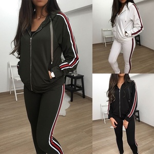 Elegante de chándal de las mujeres sudaderas con capucha sudadera pantalones conjuntos de ropa deportiva Casual traje de correr gimnasio ejercicio trajes por EVERGLOW - Product Image 4