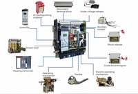 Disjoncteur aérien basse tension ACB 630-6300A 3/4 pôles, disjoncteur aérien universel intelligent fixe/extractible