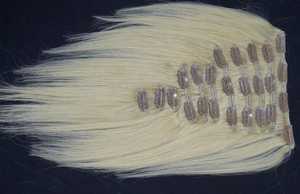 Juego de pinzas de pelo humano liso Rubio 100% de 6 piezas, adorno de encaje 5x5 con pelucas y coletas de encaje completas personalizables de 180 gramos - Product Image 6