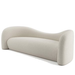 Ensemble de canapés en tissu crème incurvé pour salon moderne et décontracté - Product Image 2