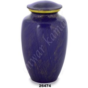 Oro brillante en urna de cremación para adultos púrpura para cenizas Urna de cremación de metal hecha a mano por exportador mayorista - Product Image 1