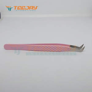 แหนบต่อขนตาปลอม,เครื่องมือยกขนตาปลอมเคลือบผงสีชมพูอ่อน - Product Image 4