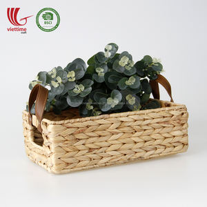 Water Hyacinth <b>Basket</b> <b>Tray</b> With Leather Handles/Handicraft <b>Basket</b> <b>Tray</b>/Wholesale - Product Image 2