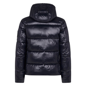 Chaqueta abullonada de invierno con logotipo personalizado para hombre, diseño de calle principal, patrón de Material calentado, decoración de letras, chaqueta universitaria, servicio OEM - Product Image 6