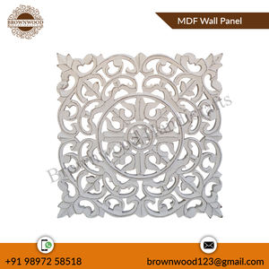 Panneau mural décoratif de forme carrée sculpté à la main en bois MDF antique de haute qualité Panneau mural d'exportateur exquis de qualité supérieure - Product Image 2