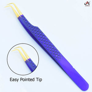 ปากคีบขนตาคุณภาพสูง,ที่หนีบเพชรสีฟ้าติดป้ายฉลากส่วนตัวแหนบสำหรับต่อขนตา - Product Image 2