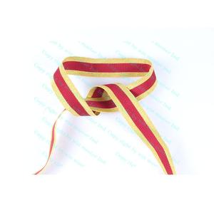Cordón Ceremonial de Oro con Tira Roja y Encaje de Mylar |   Trenza de Vestir Cómoda y Personalizable en Color y Tamaño - Product Image 2