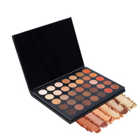 Nouvelle palette de fards à paupières en poudre sèche en gros, 35 couleurs, marque privée, sans cruauté, végétalienne, haute pigmentation, scintillante, noire