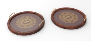 Vantage-Bandeja de madera para servir, estilo moderno, lujo, clásico, real, elegante, con asas, para el hogar, hotel y boda - Product Image 3