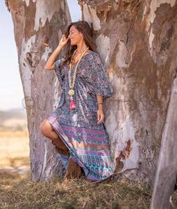 All Occasions Flared Sleeve Digital Printed <b>Kaftans</b> Summer Beachwear <b>Kaftan</b> Kimono Beach Cover up - Product Image 2