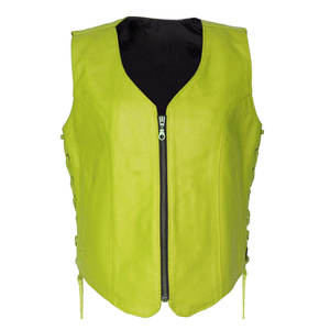 Chaleco de cuero verde 100% personalizable de alta calidad de fábrica directa para mujer, ropa exterior de talla grande, decoración de piel, ¡excelente valor! - Product Image 1