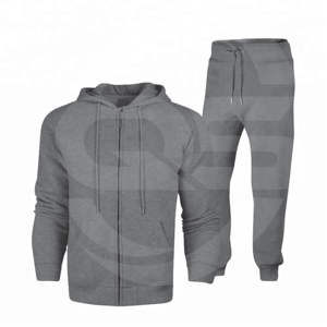 Vêtements de sport d'hiver pour hommes de haute qualité, OEM, ensembles de survêtements de course unis et vierges, 100 % polyester, séchage rapide et respirant, grandes tailles - Product Image 2