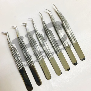 แหนบสำหรับต่อขนตาโลโก้อุปกรณ์เสริมแหนบแหนบสแตนเลสขนมิงค์สีทองติดฉลากตามต้องการ - Product Image 1