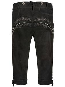 Suede Black <b>Leather</b> Lederhosen for Men Custom Embroidered Shorts Traditional German <b>Outfit</b> Comfortable Vintage Bavarian Fashion - Product Image 3