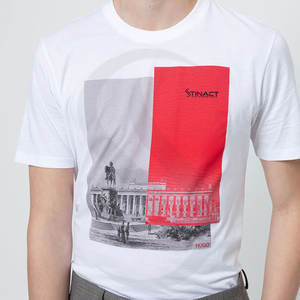 เสื้อยืดคอกลมแขนสั้นคุณภาพสูง 100% ผ้าฝ้ายสำหรับผู้ชาย พร้อมโลโก้สั่งทำ เป็นมิตรกับสิ่งแวดล้อม และแห้งเร็ว - Product Image 5