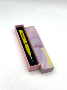Pince à épiler professionnelle d'extension de cils en acier inoxydable de meilleur style avec des instruments de beauté de poignée de diamant jaune - Product Image 5