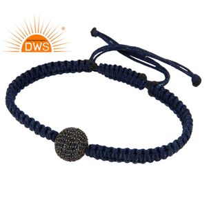 Pulsera de macramé de plata esterlina al por mayor joyería de piedras preciosas de zafiro azul natural para mujer regalo para ella - Product Image 2