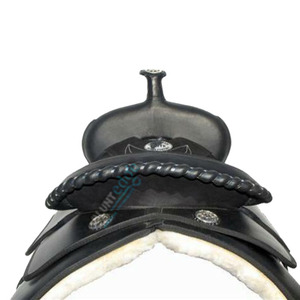 Sillín de cuero negro para dama, sillín de mano de cuero negro, disponible en todas las tallas - Product Image 5