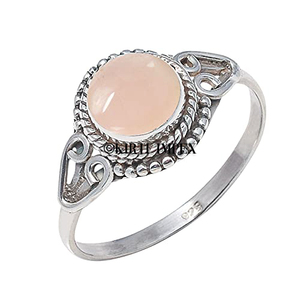 Anillos de latón chapados en plata de diseñador vintage con forma redonda de cristal surtido, joyería bonita, anillo bohemio hecho a mano, joyería al por mayor - Product Image 3